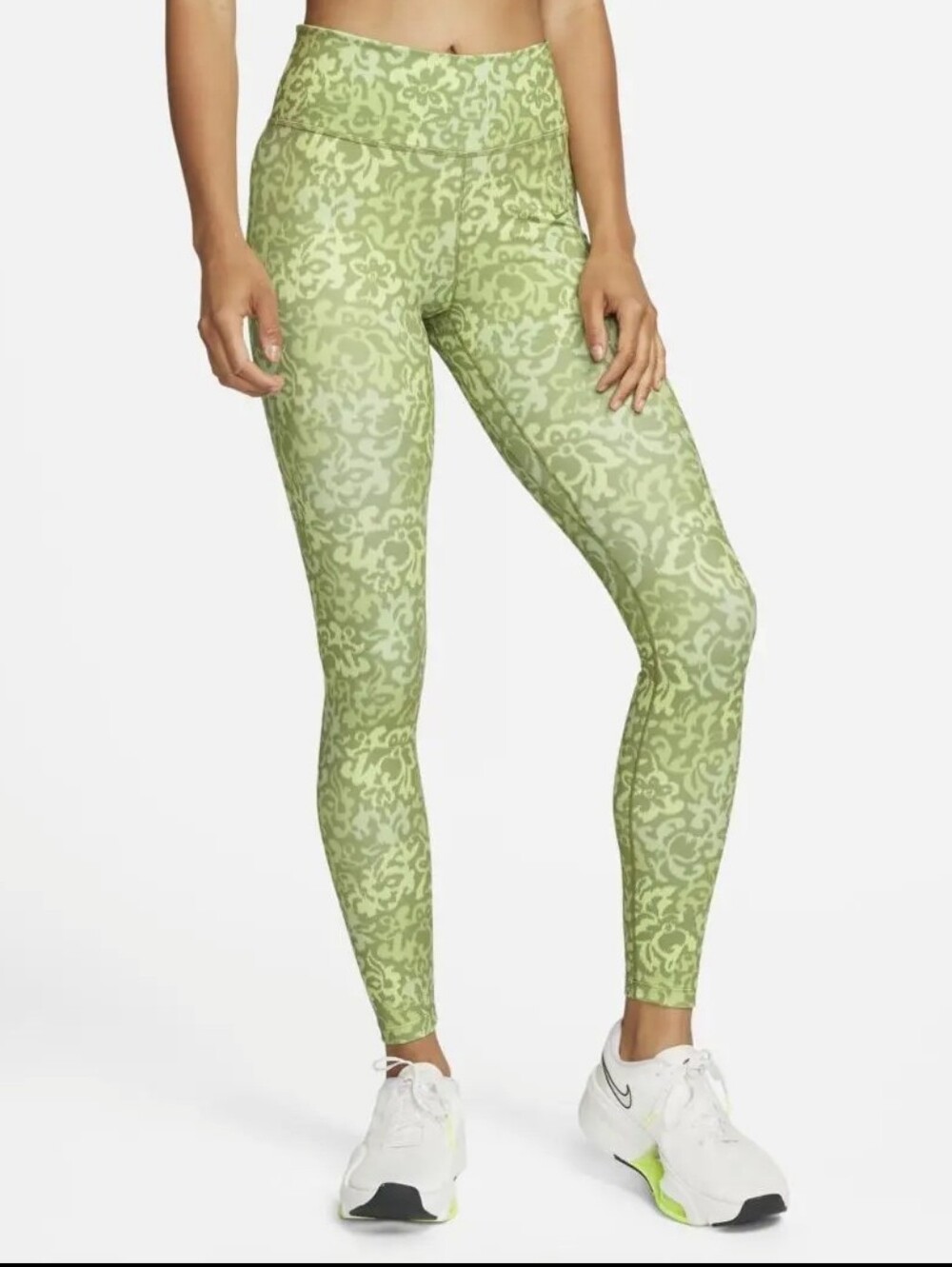 Nike Light Green High-Rise Printed Leggings
